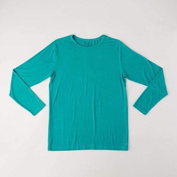 musethreads TEAL MEN'S LONG‎ SLEEVE LOUNGE CREW Size M in Teal NWT - Picture 2 of 6